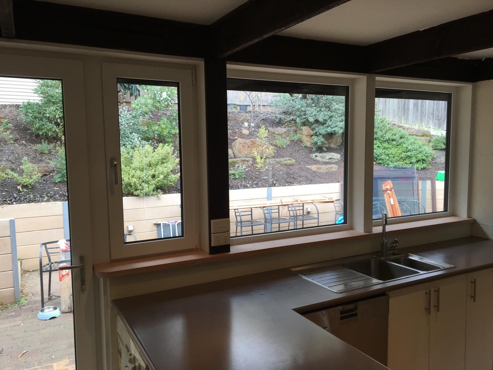 Double glazed window above a kitchen sink