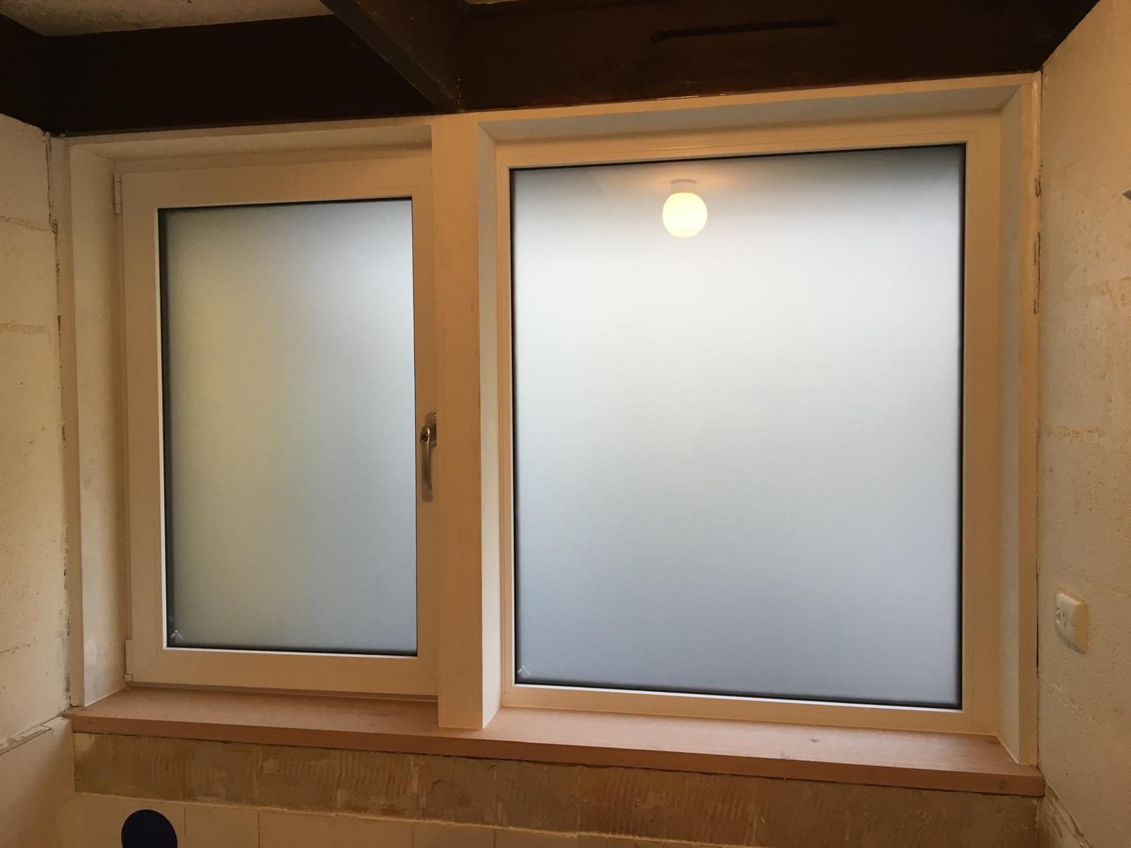 Obscure glazed double glazed window in a bathroom
