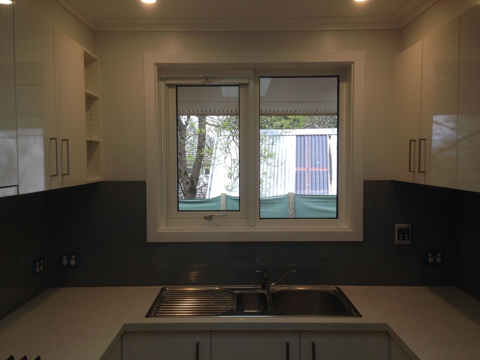 Double glazed kitchen window with garden view