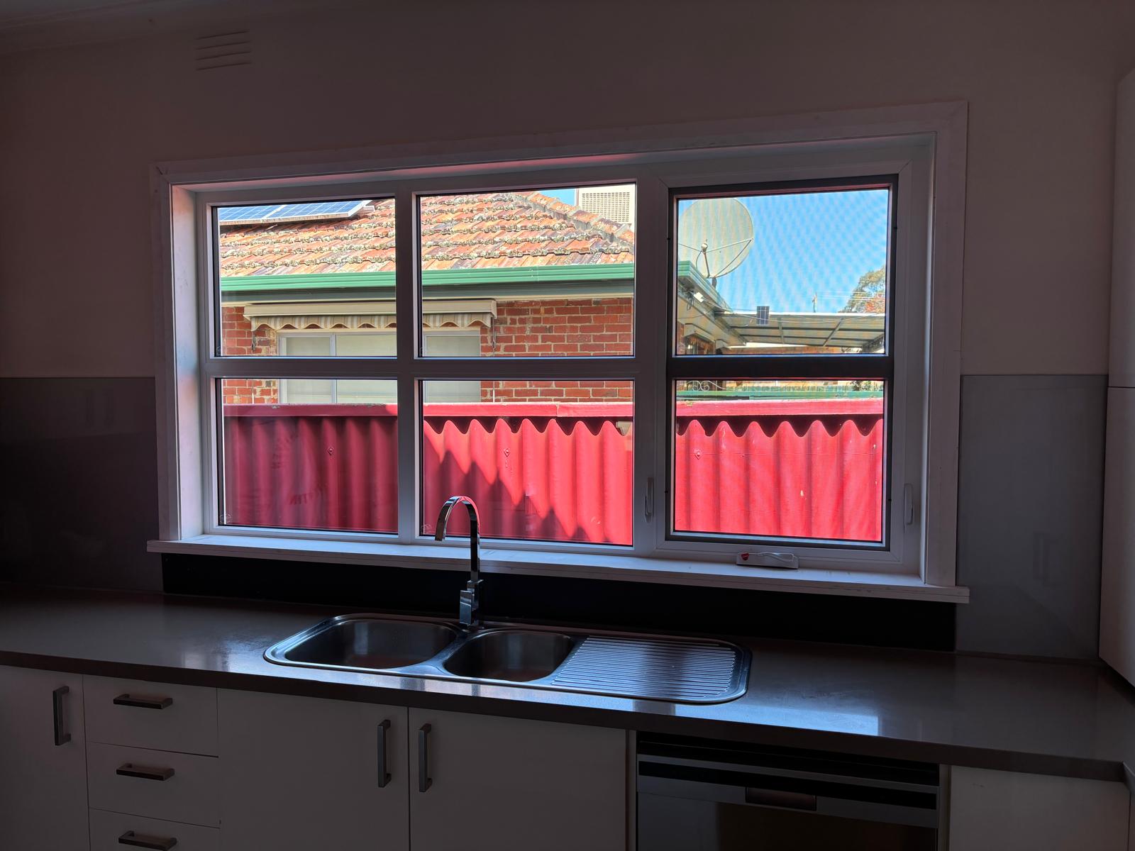 Completed kitchen window in the Oakleigh home