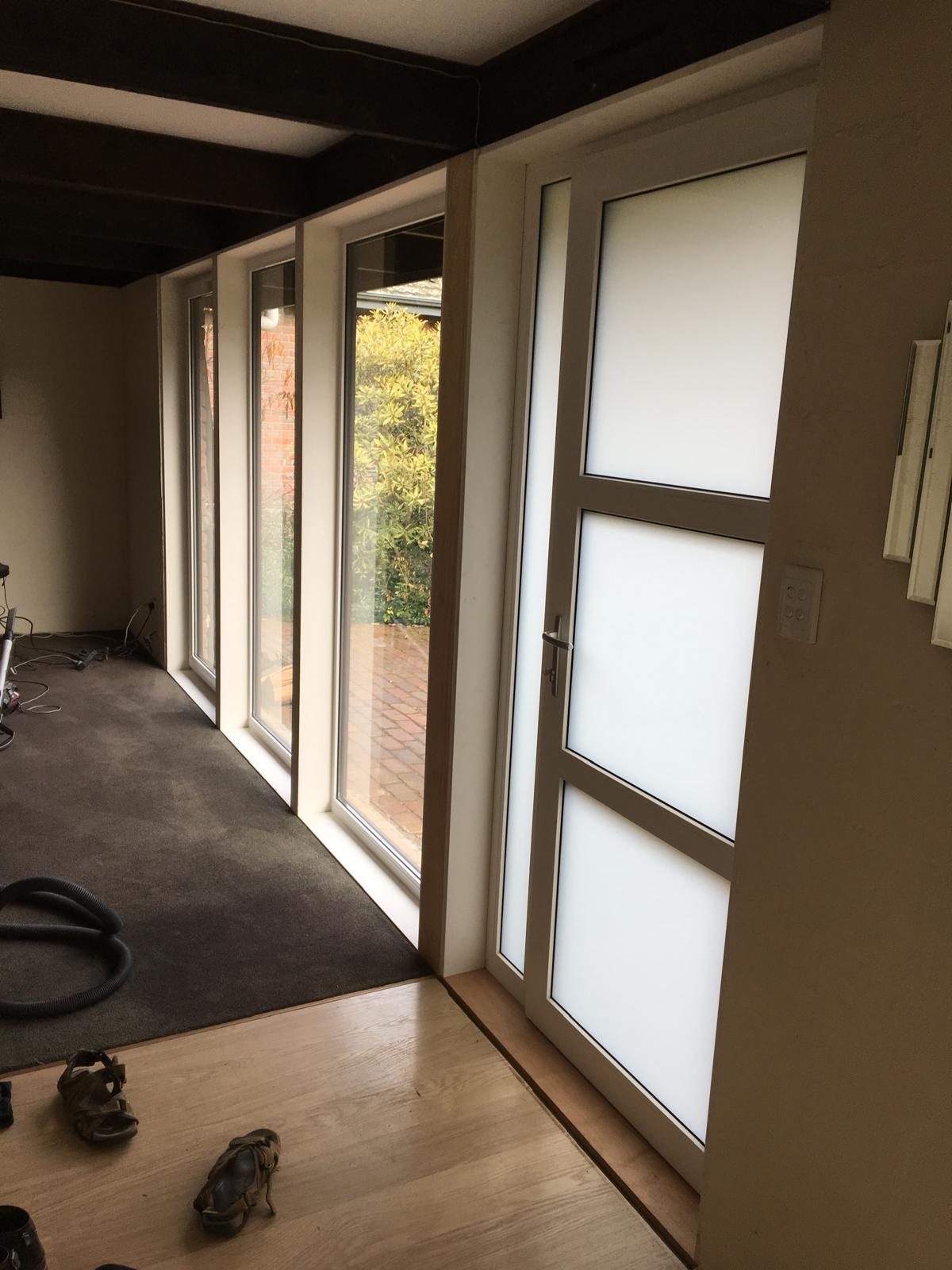 Sliding door and window package in a renovated living space