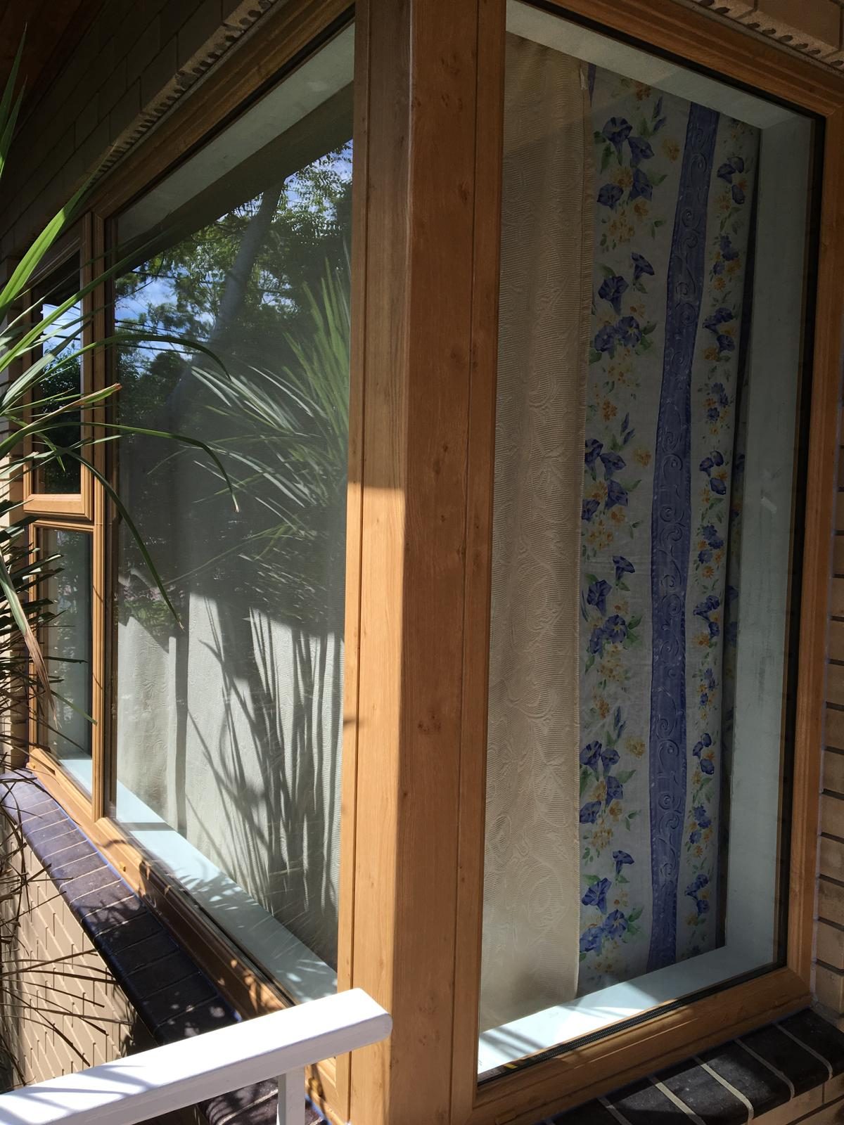 Timber trimmed double glazed door and sidelight